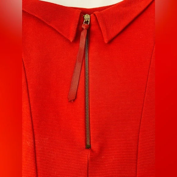 HOBBS LONDON Siren Orange Cordelia Top w/ Reverse Point Zip Collar, size M - Picture 5 of 12